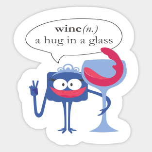 Wine A hug in a glass Sticker